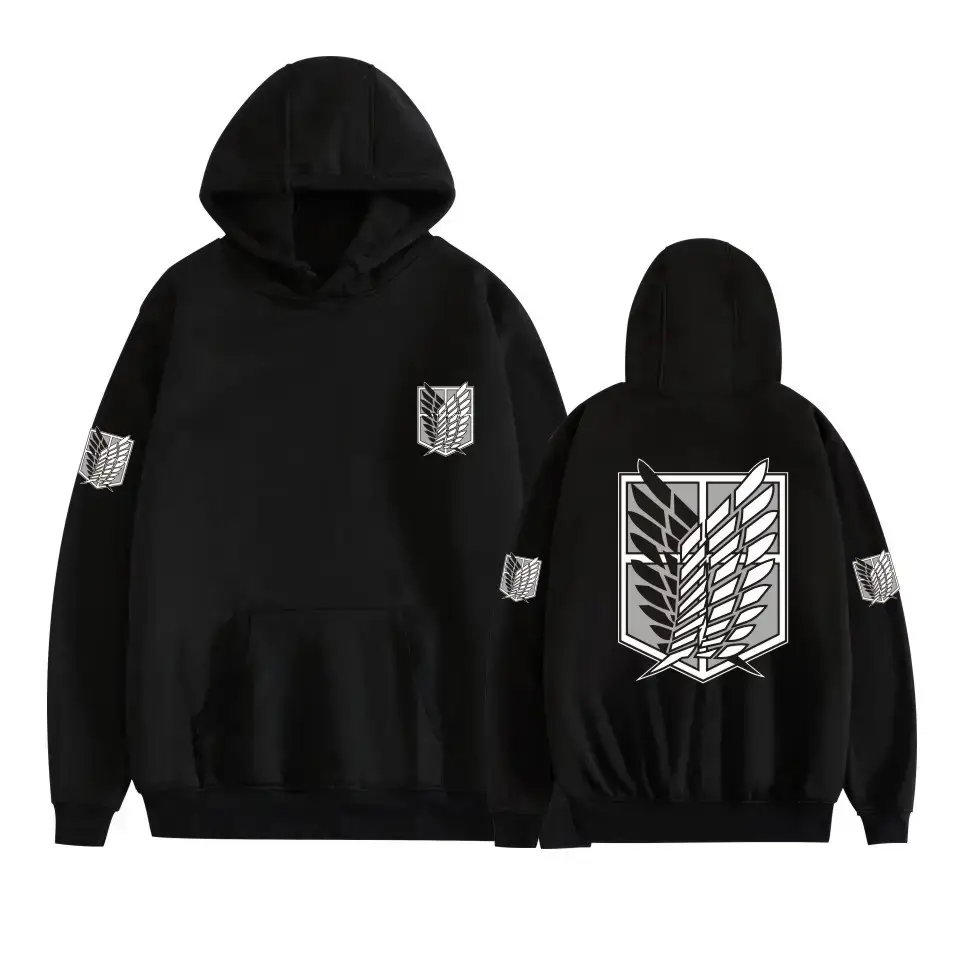 Pink Gray Attack Corps Hoodie with Freedom Wing Design - Image 37