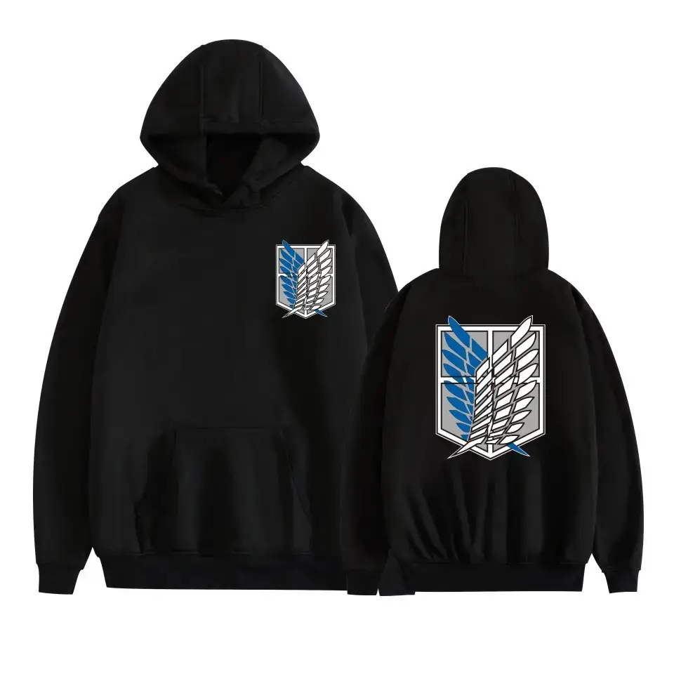 Pink Gray Attack Corps Hoodie with Freedom Wing Design - Image 13