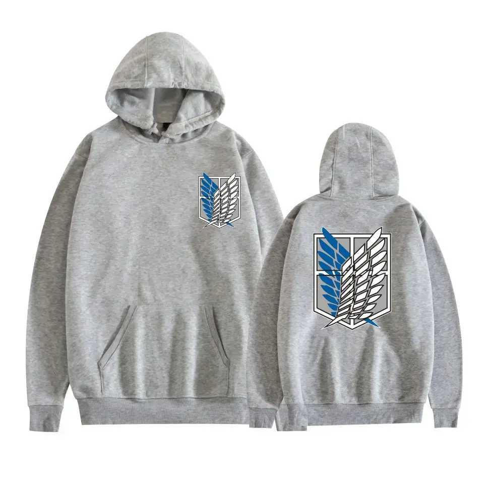 Pink Gray Attack Corps Hoodie with Freedom Wing Design - Image 15