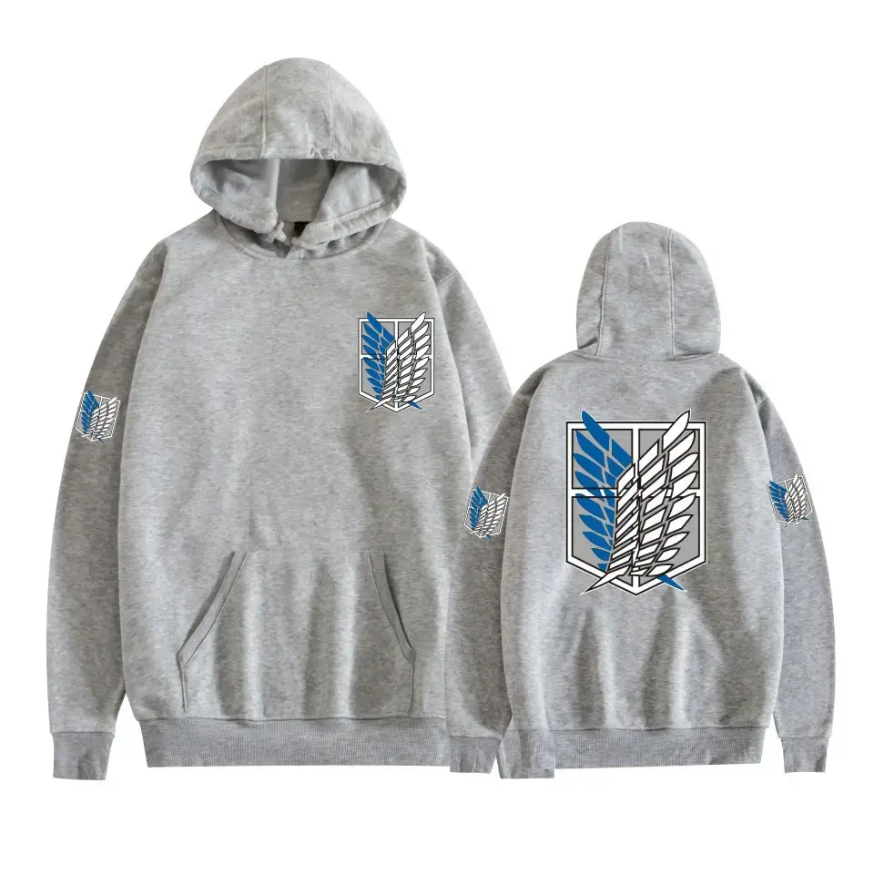 Pink Gray Attack Corps Hoodie with Freedom Wing Design - Image 21