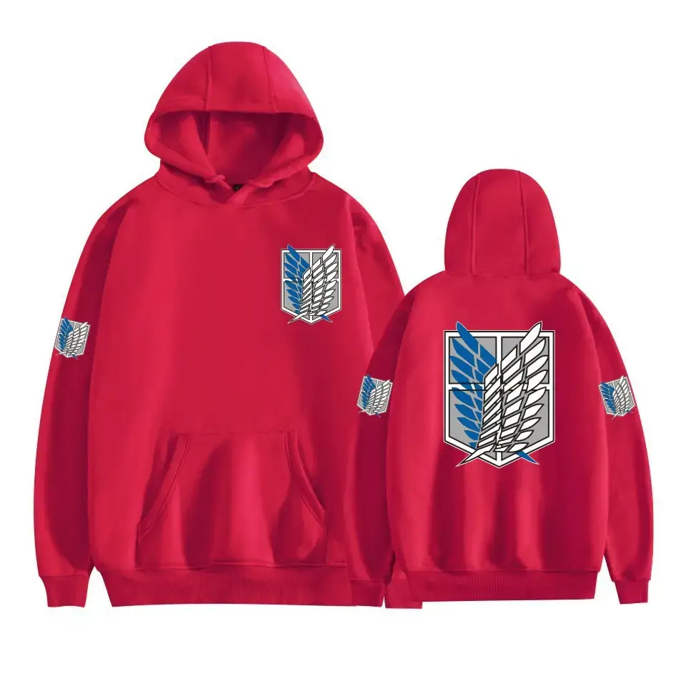 Pink Gray Attack Corps Hoodie with Freedom Wing Design - Image 24