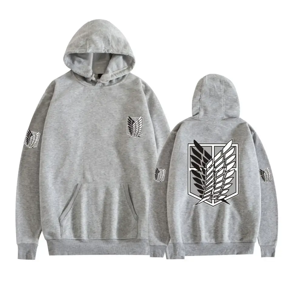 Pink Gray Attack Corps Hoodie with Freedom Wing Design - Image 26