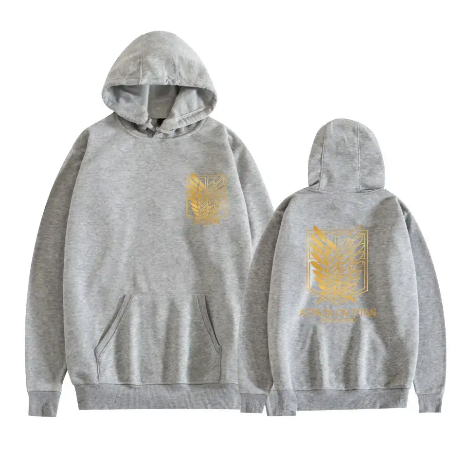 Pink Gray Attack Corps Hoodie with Freedom Wing Design - Image 3