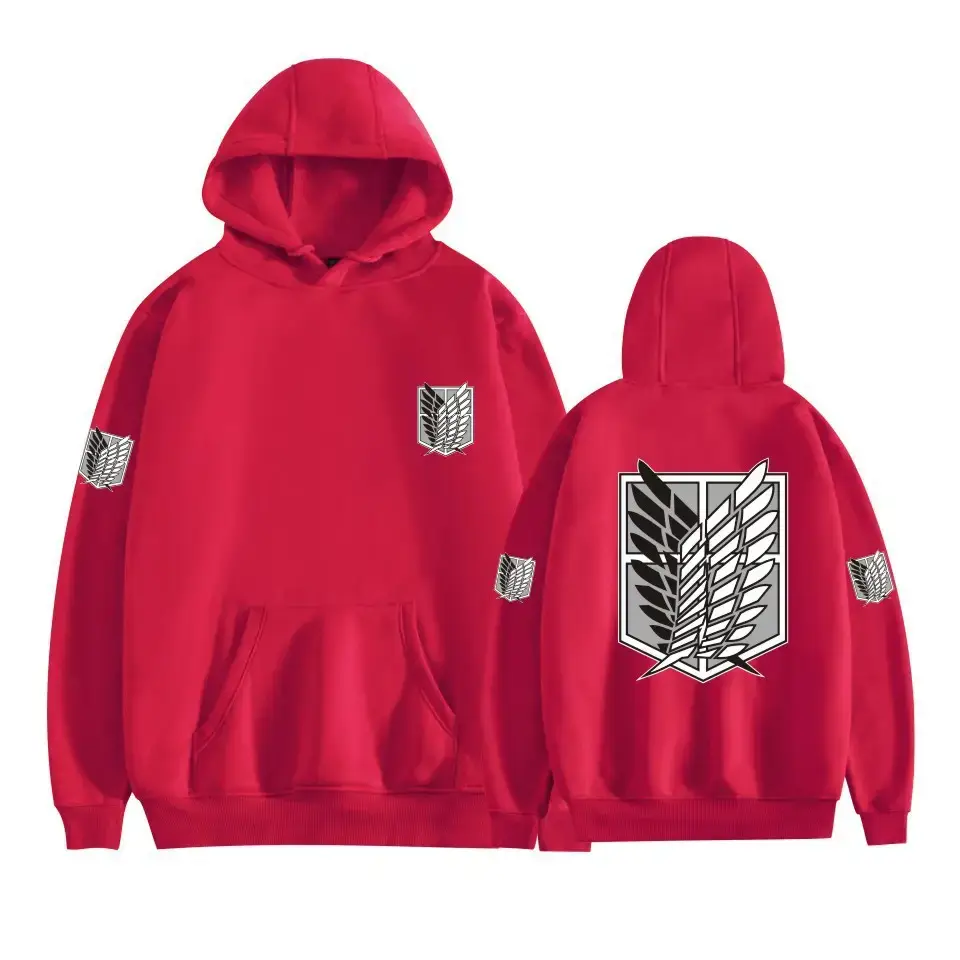 Pink Gray Attack Corps Hoodie with Freedom Wing Design - Image 29