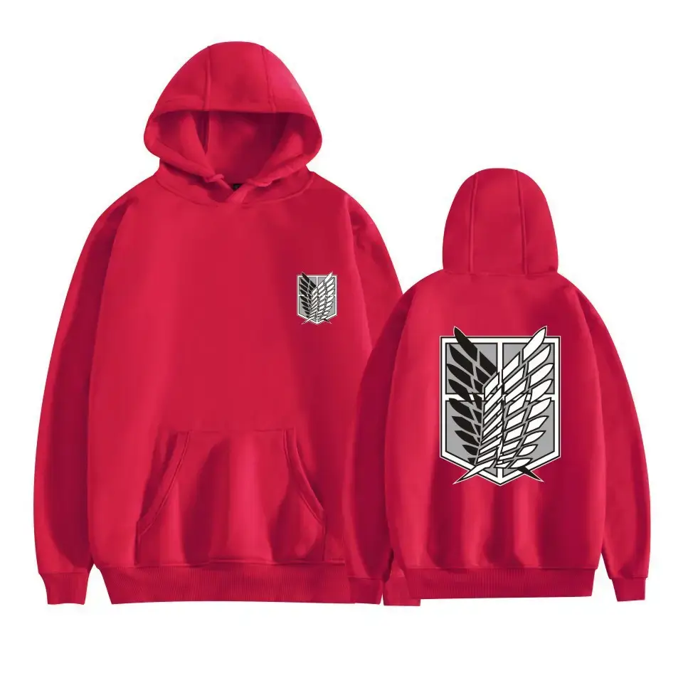 Pink Gray Attack Corps Hoodie with Freedom Wing Design - Image 35