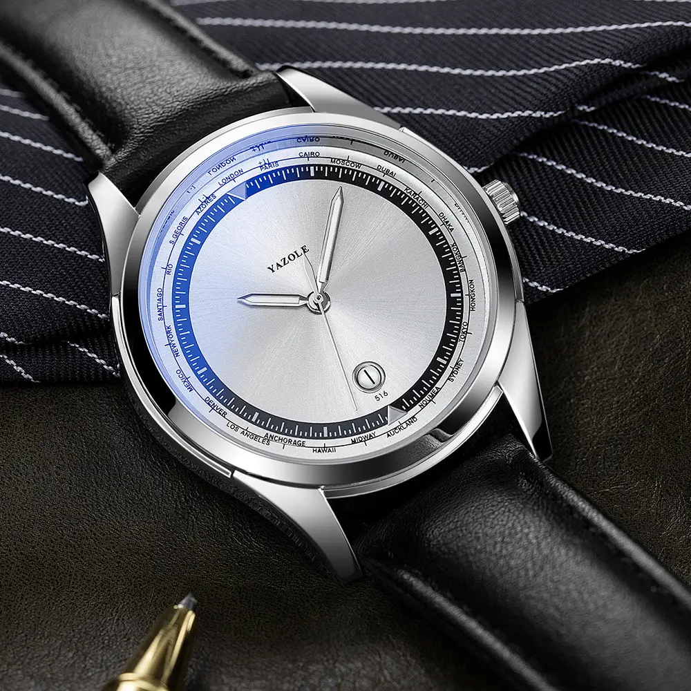 Yazole Men's Luminous Blue Quartz Watch - Image 7