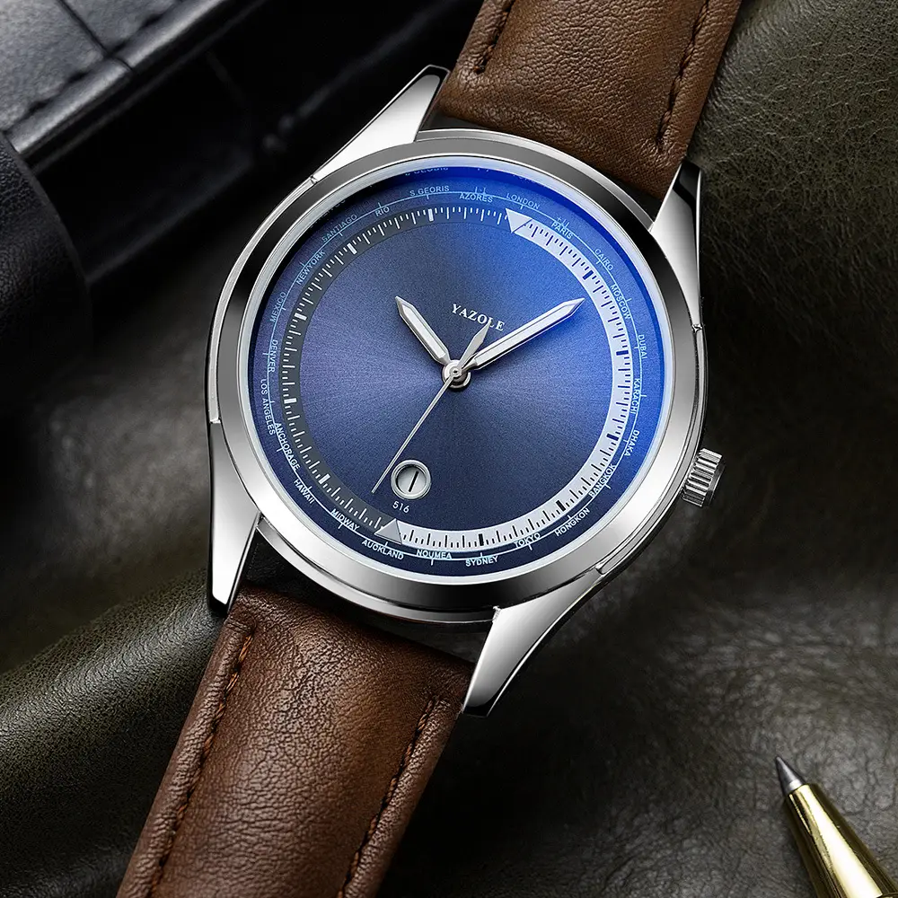 Yazole Men's Luminous Blue Quartz Watch - Image 8