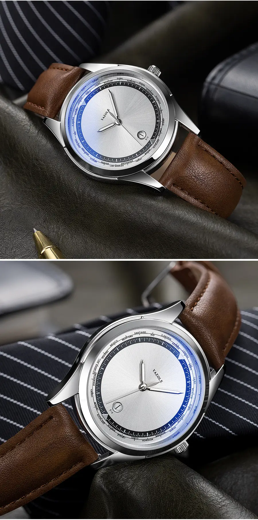 Yazole Men's Luminous Blue Quartz Watch — feature 15