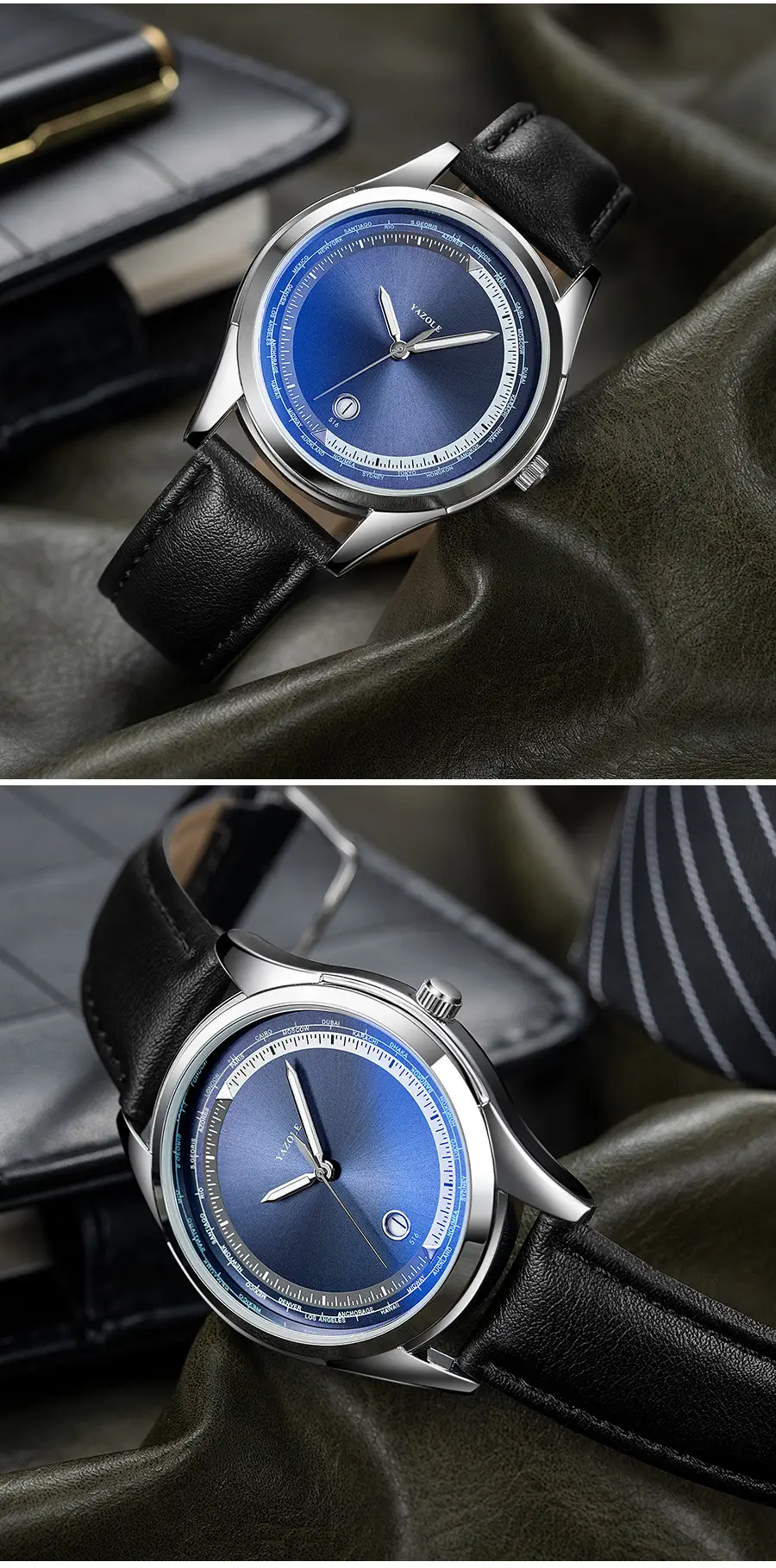 Yazole Men's Luminous Blue Quartz Watch — feature 17