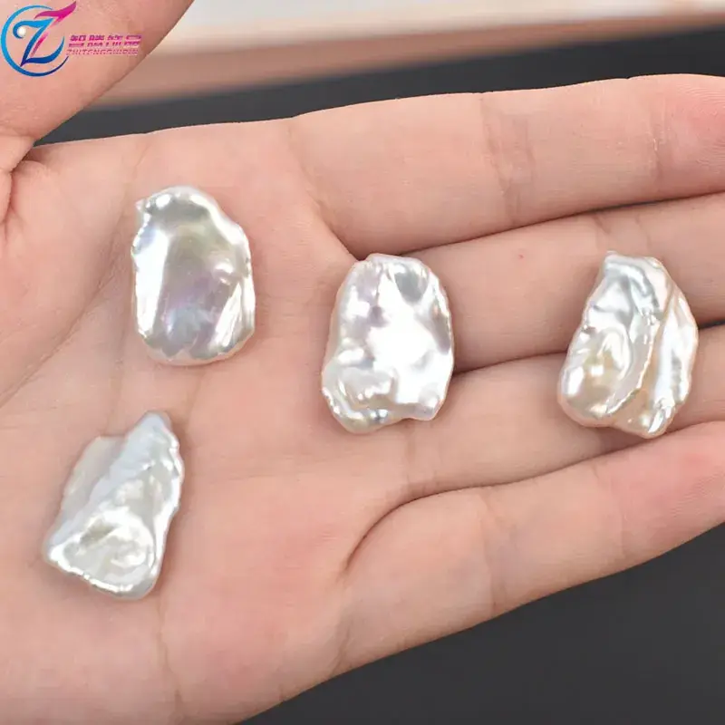 Natural Pearl Baroque Large Alien Long Square Freshwater Looser Beads - Image 3