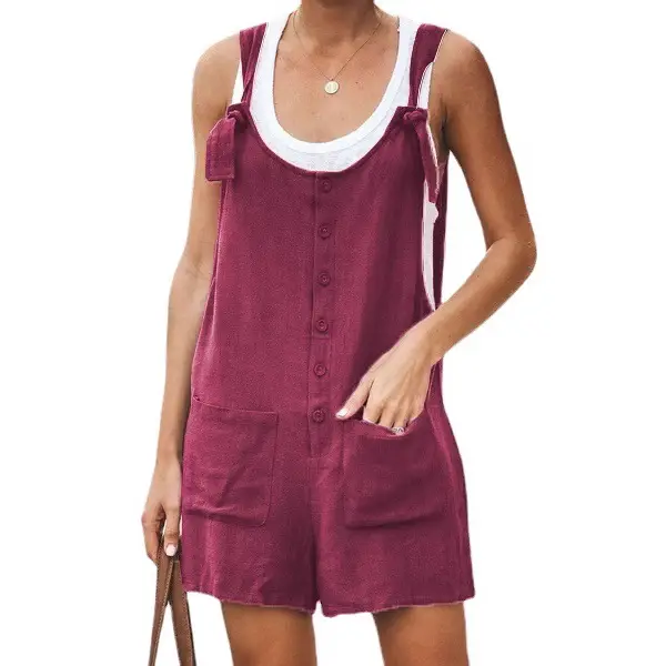 Orange Patchwork Lace-Up Shorts Set - Image 14