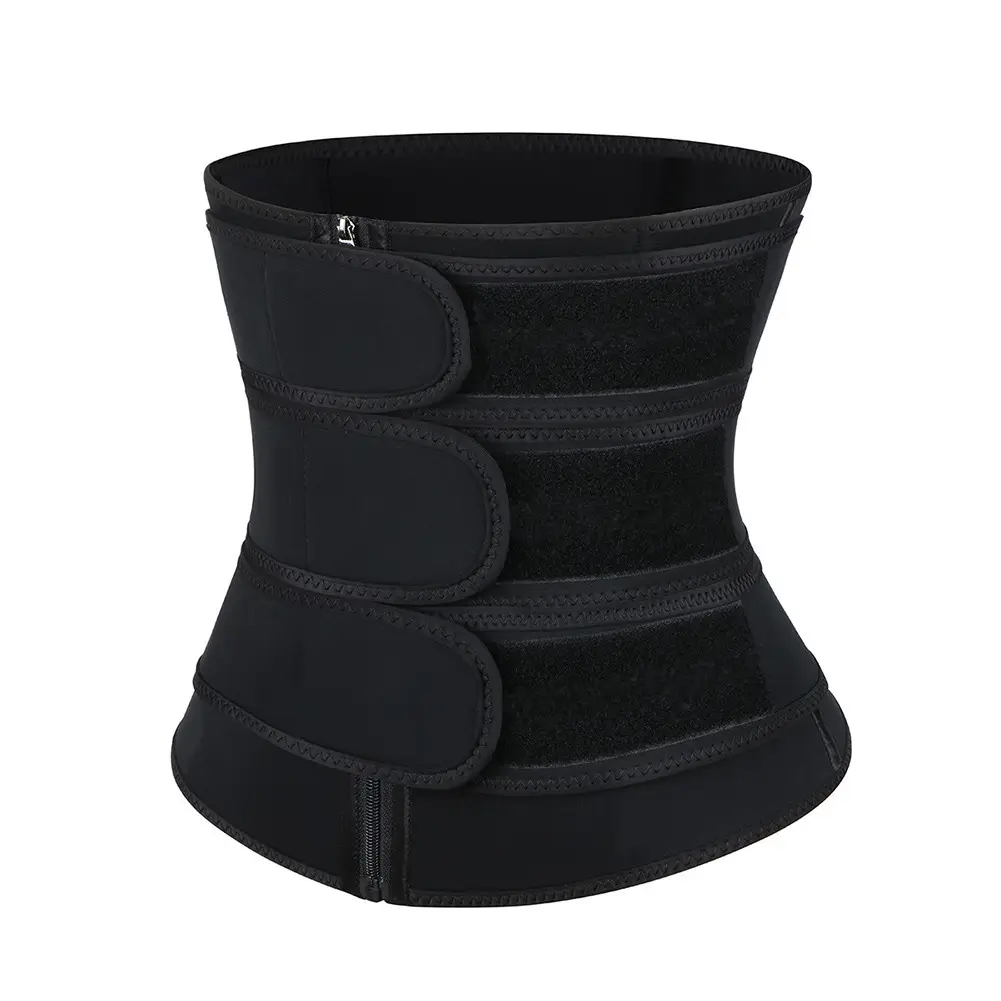 Women's Black Sports Body Shaping Belt with Zip - Image 4