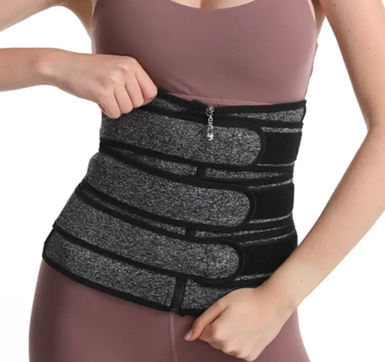 Women's Black Sports Body Shaping Belt with Zip - Image 6