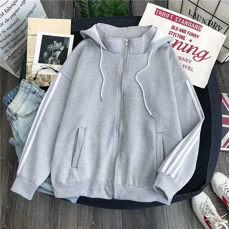 Women Red Fleece Hoodie Winter Warm All Match
