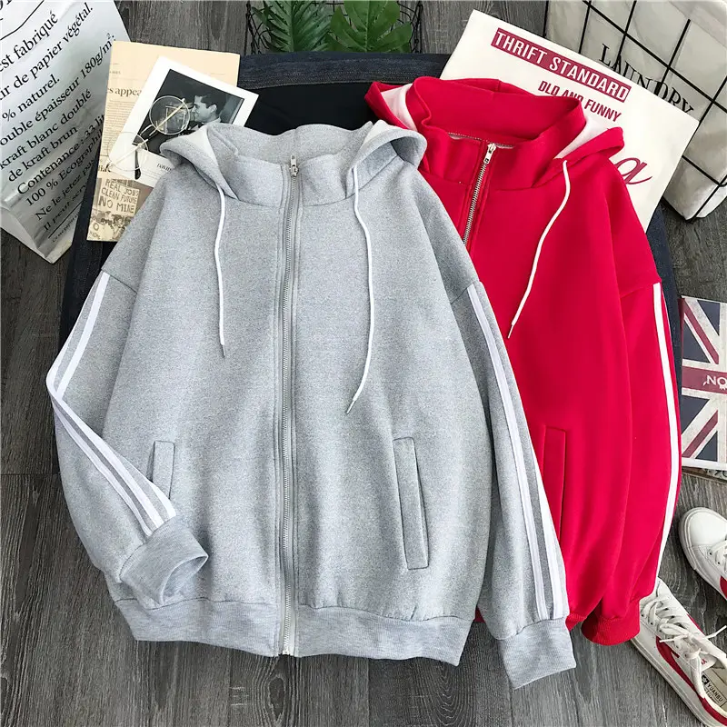 Women Red Fleece Hoodie Winter Warm All Match — feature 11