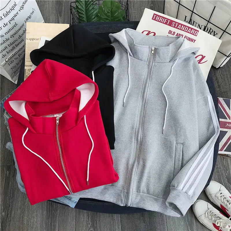 Women Red Fleece Hoodie Winter Warm All Match — feature 12