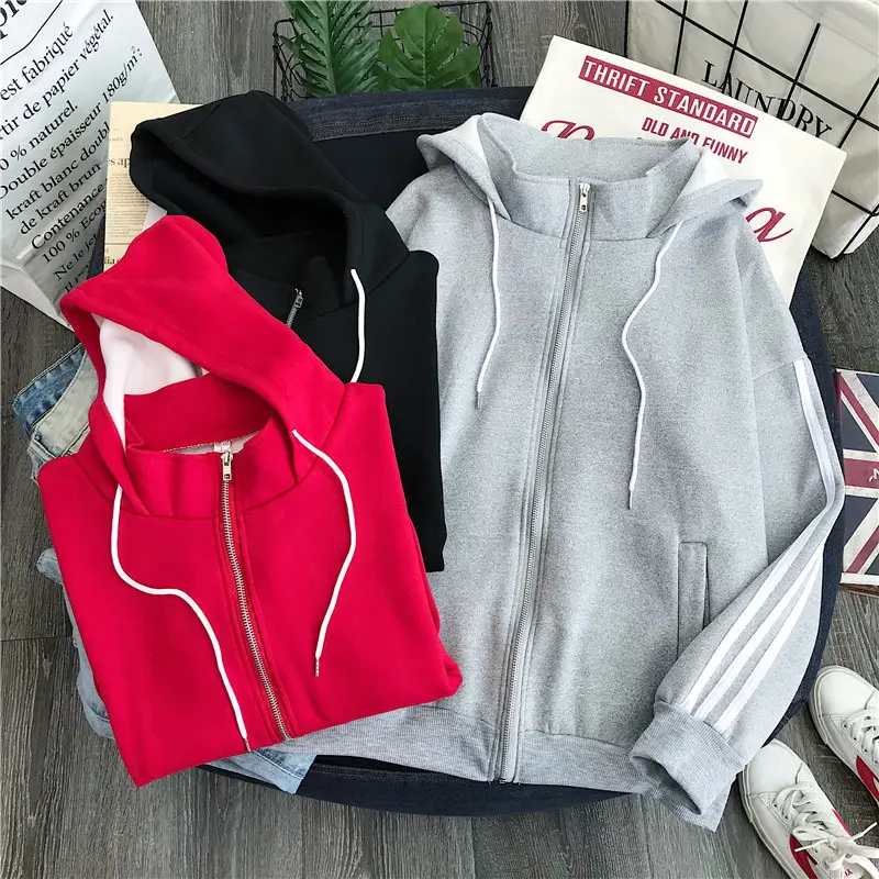 Women Red Fleece Hoodie Winter Warm All Match — feature 4
