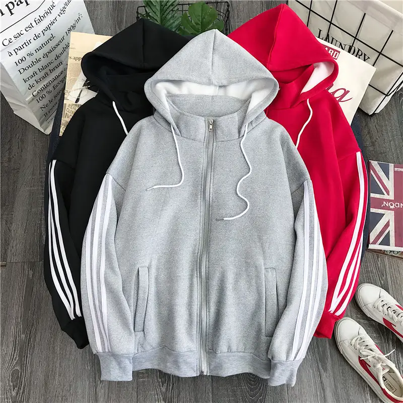 Women Red Fleece Hoodie Winter Warm All Match — feature 5