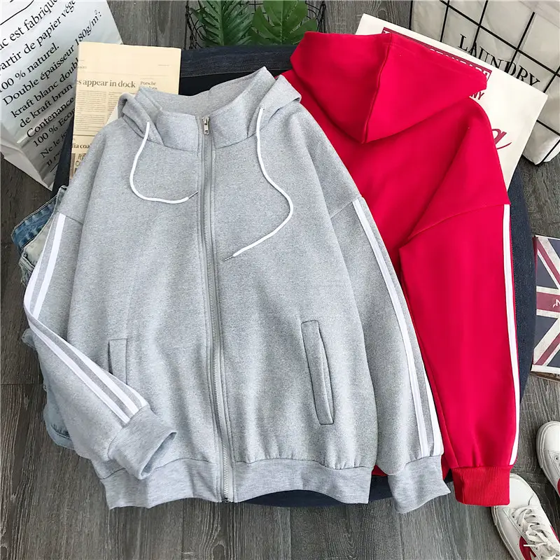Women Red Fleece Hoodie Winter Warm All Match — feature 8