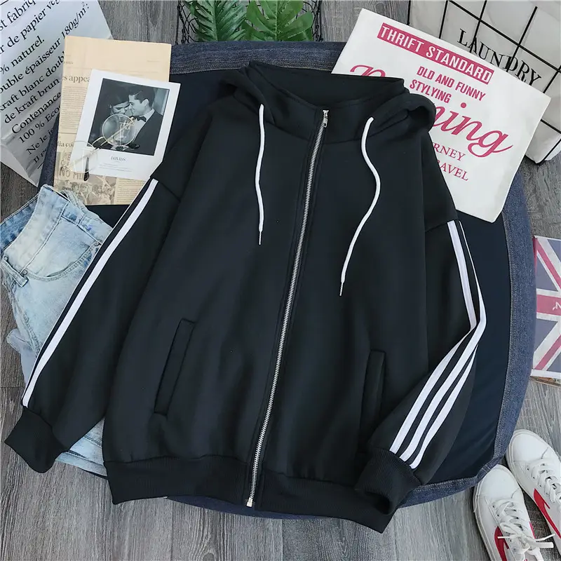 Women Red Fleece Hoodie Winter Warm All Match