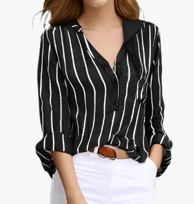 Women Printed Striped Shirt Same Day Delivery