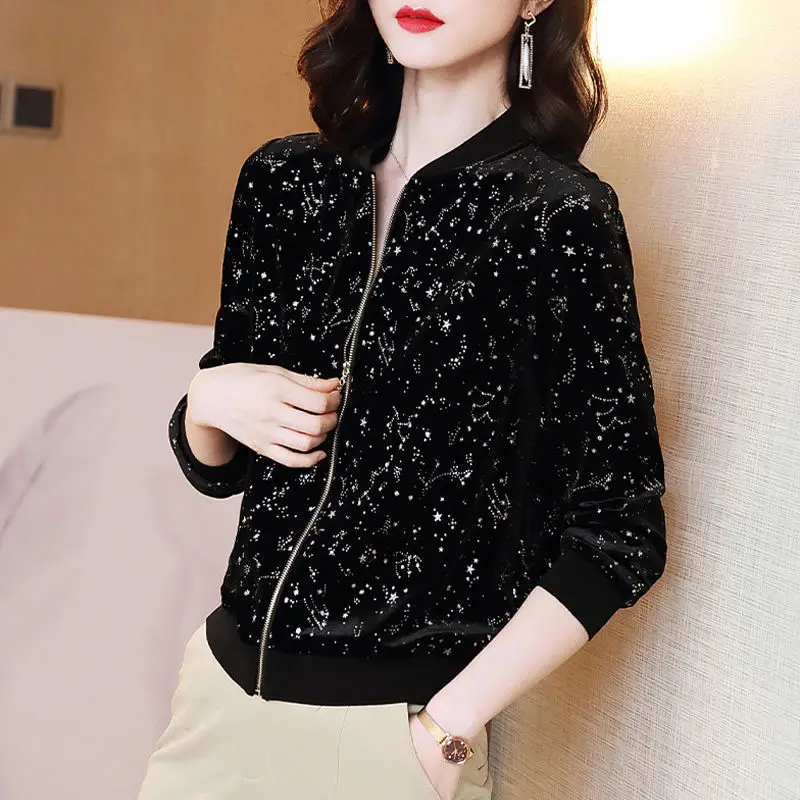 Black Printed Chiffon Jacket for Women Summer Wear - Image 4