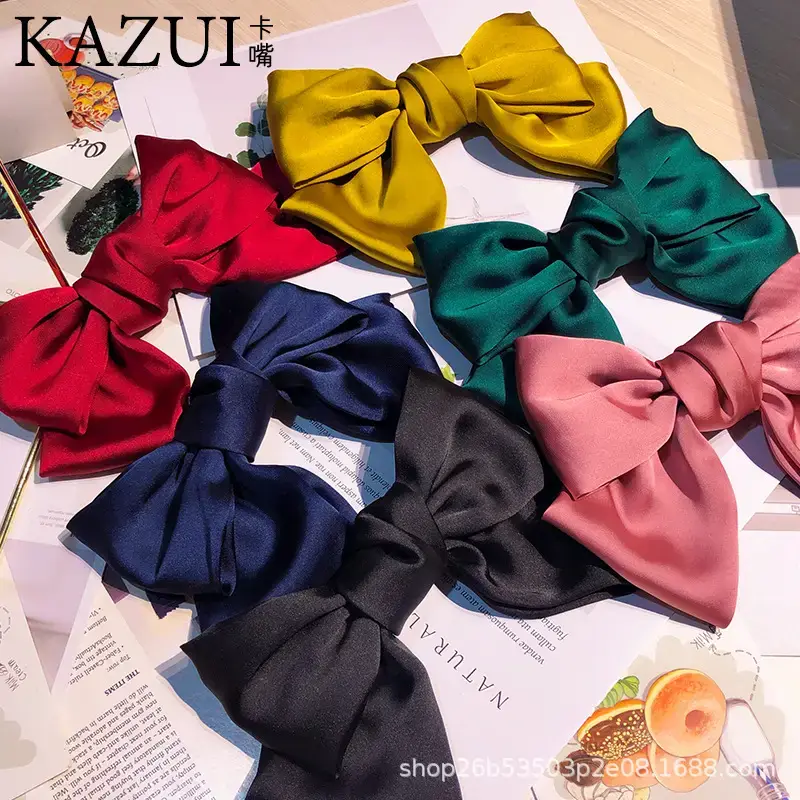 Oversized Maroon Hairpin Bow for Girls - Image 25