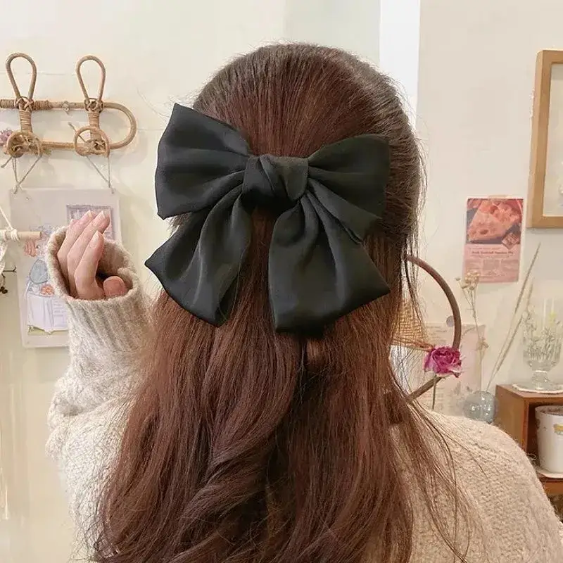 Oversized Maroon Hairpin Bow for Girls - Image 2