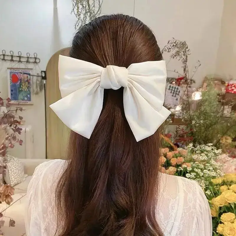 Oversized Maroon Hairpin Bow for Girls - Image 5