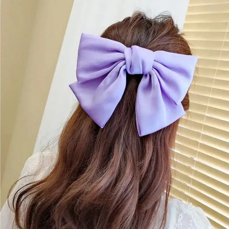 Oversized Maroon Hairpin Bow for Girls - Image 7