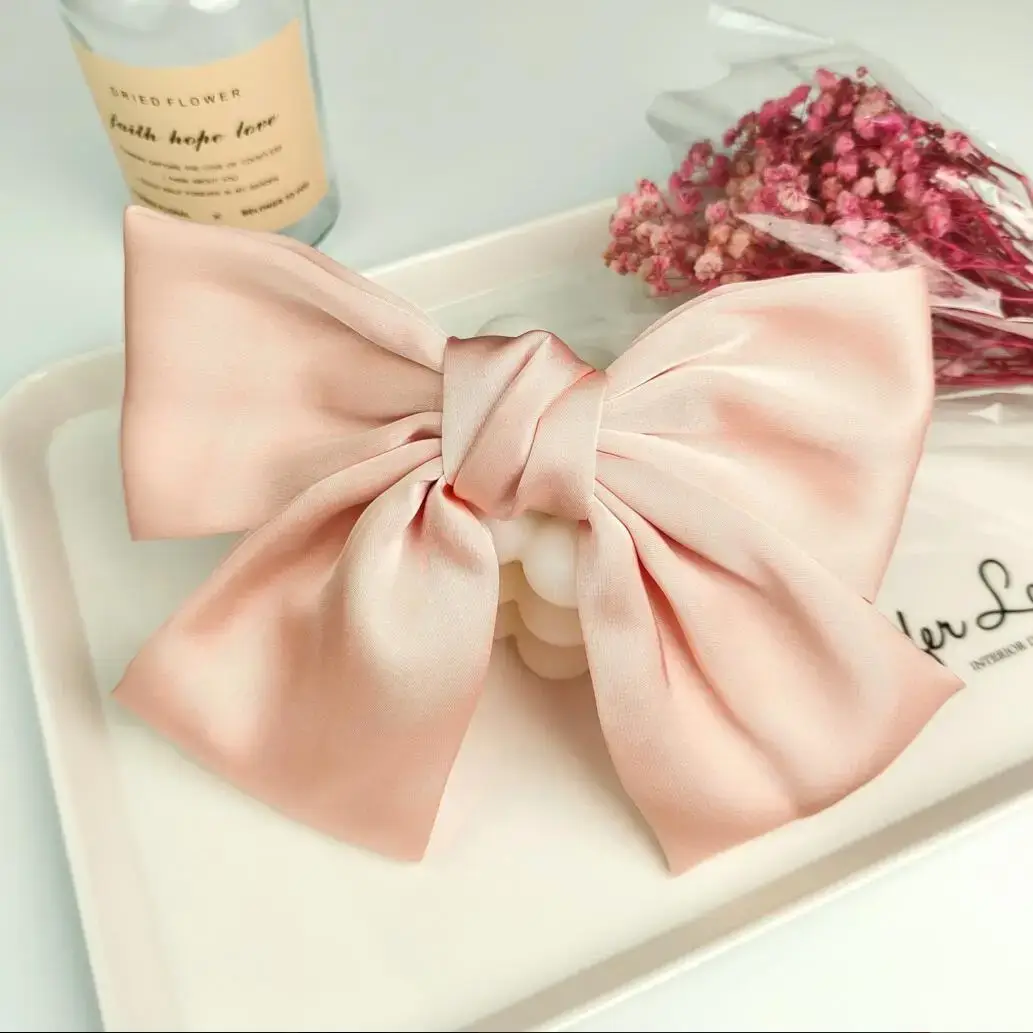 Oversized Maroon Hairpin Bow for Girls - Image 9