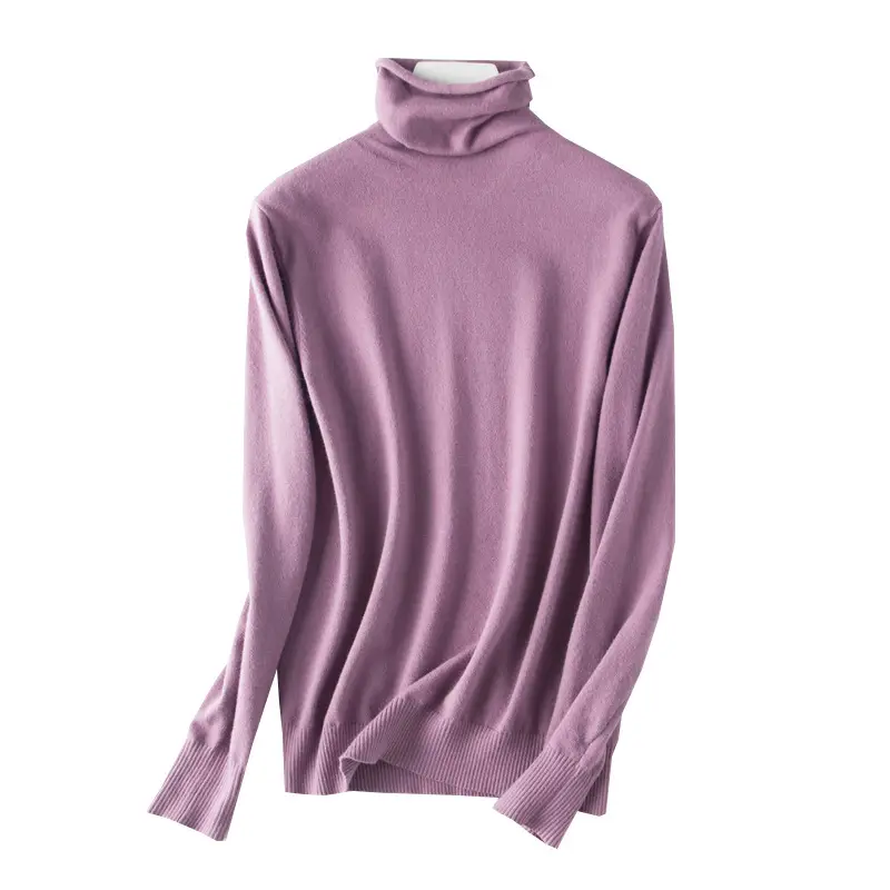 Women's Red Knitted Turtleneck Sweater - Image 28