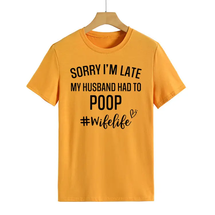 Women's Navy T-Shirt "Sorry I'm Late" Picnic Wish