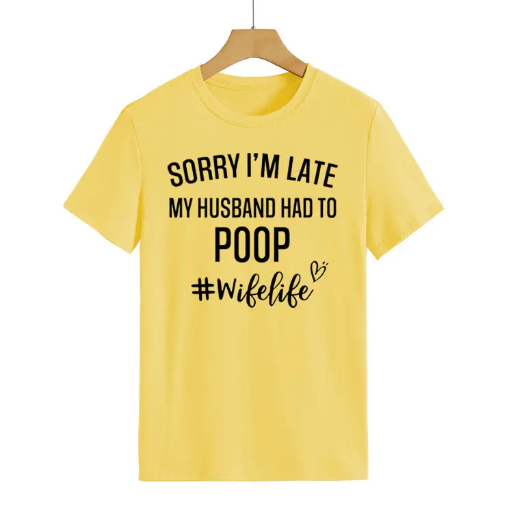 Women's Navy T-Shirt "Sorry I'm Late" Picnic Wish