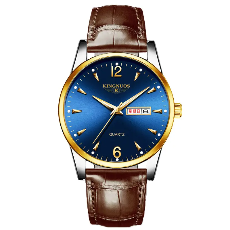 Men's Luminous Quartz Watch Brown Leather Belt - Image 11
