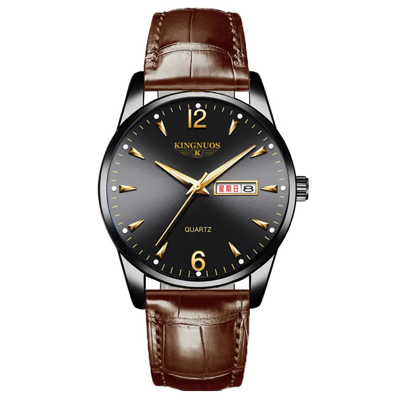 Men's Luminous Quartz Watch Brown Leather Belt - Image 12