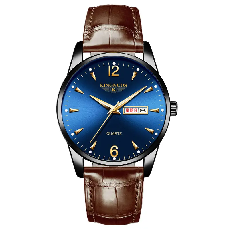 Men's Luminous Quartz Watch Brown Leather Belt - Image 13