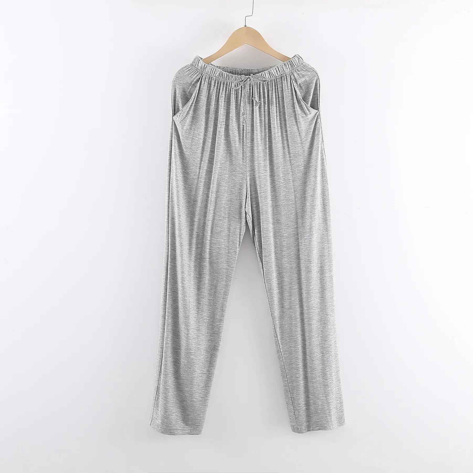 Men's Grey Modal Oversize Trousers Casual Loose Fit - Image 56