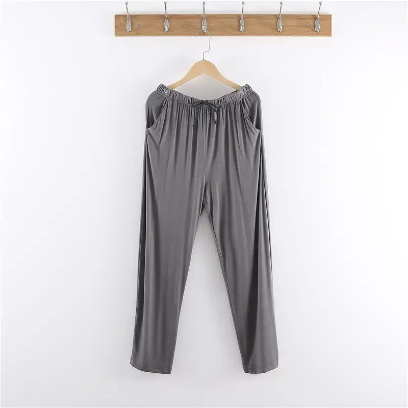 Men's Grey Modal Oversize Trousers Casual Loose Fit - Image 57