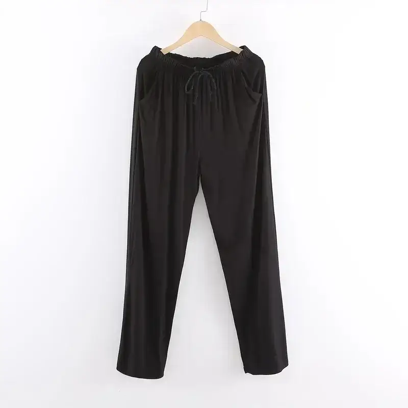 Men's Grey Modal Oversize Trousers Casual Loose Fit - Image 3