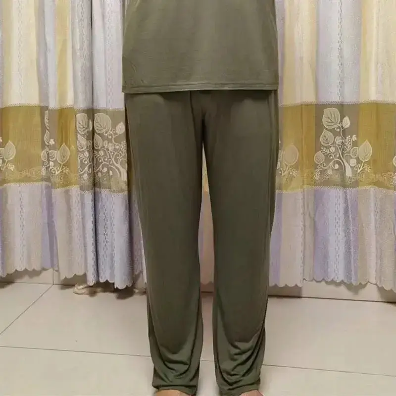 Men's Grey Modal Oversize Trousers Casual Loose Fit - Image 42
