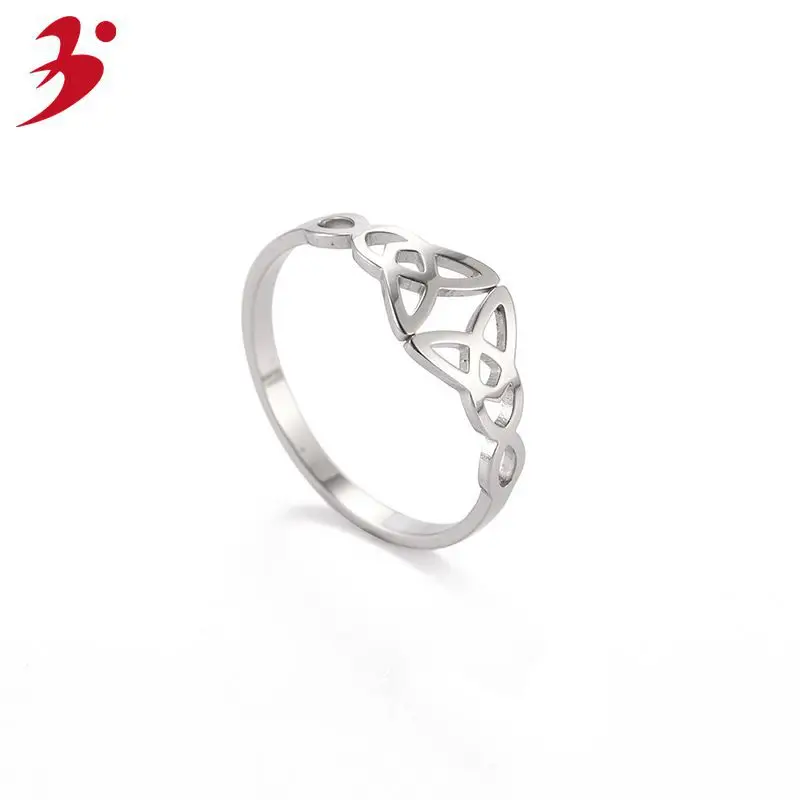 Hollow Symmetrical Irish Knot Rings for Women Gold Silver Rose Gold