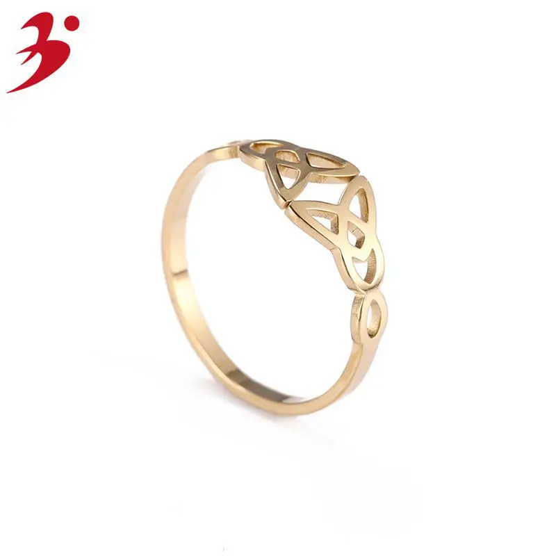 Hollow Symmetrical Irish Knot Rings for Women Gold Silver Rose Gold