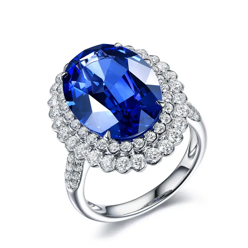 White gold blue diamond