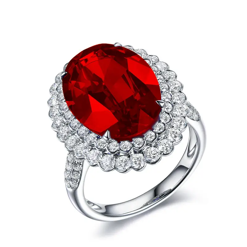 White gold red diamond