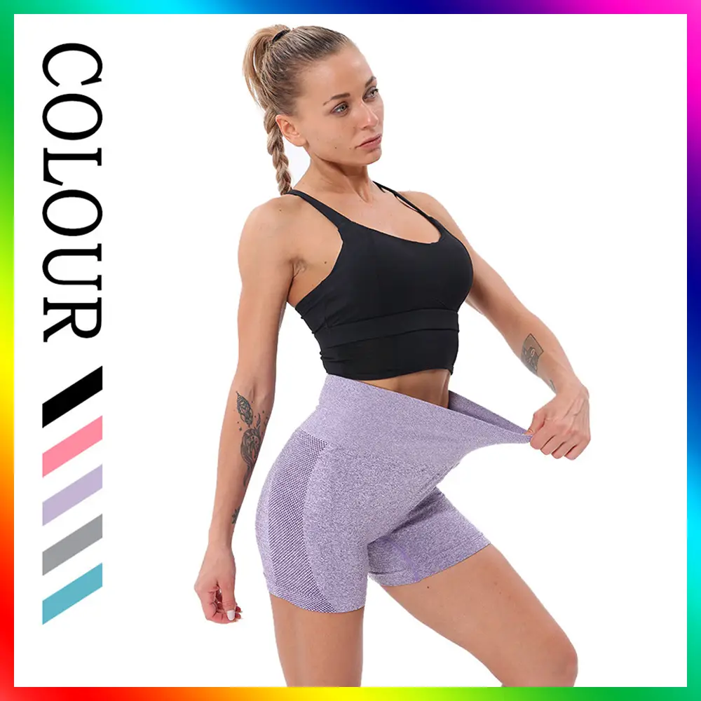 Women's High-Waist Yoga Shorts Tight Fitting Peach Butt Sports Fitness Shorts - Image 6