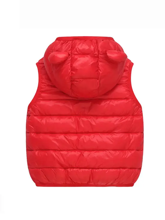 Kids Hooded Vest Light Blue Bear Ears Winter Wear - Image 17