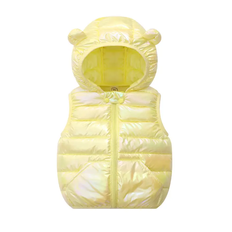 Kids Hooded Vest Light Blue Bear Ears Winter Wear - Image 11