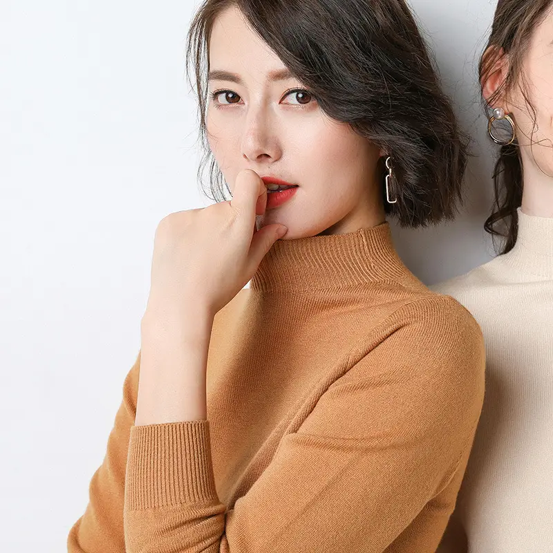 Women Wool Half Turtleneck Sweater Large Winter Warm - Image 7