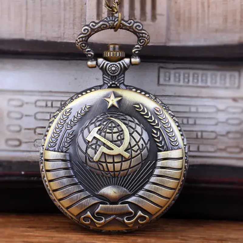 Bronze Earth Five-Pointed Star Pocket Watch Necklace